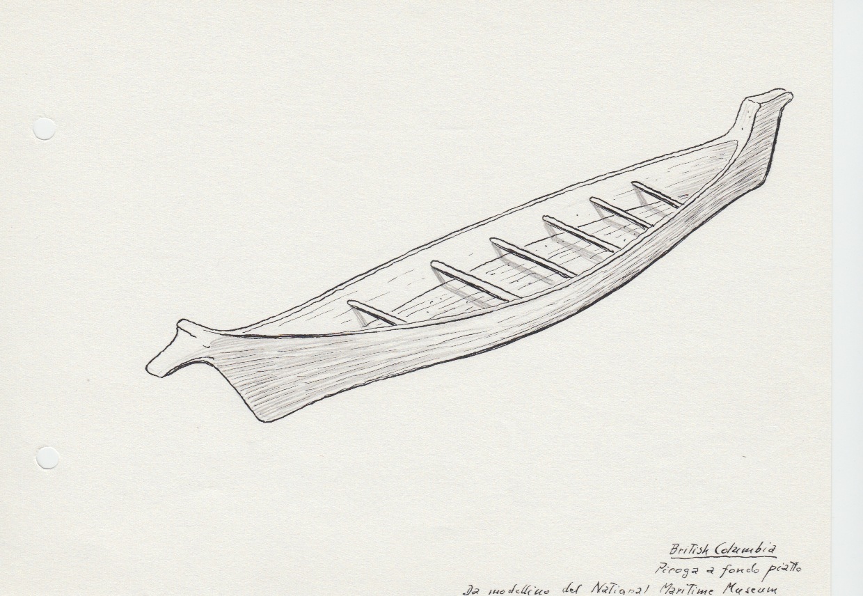 082 British Columbia - piroga a fondo piatto - da modellino del National Maritime Museum